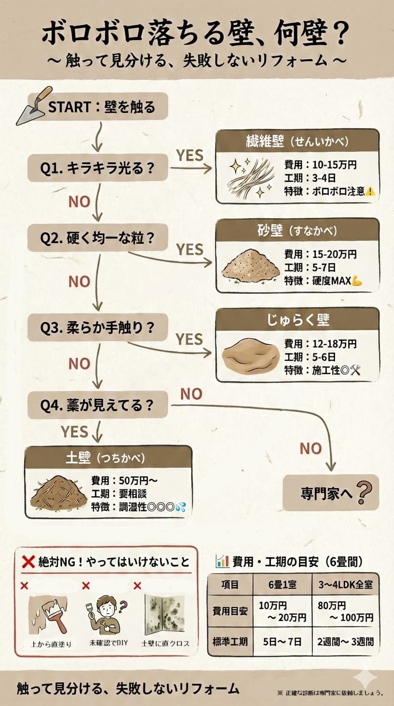 古い壁の見分け方をプロの視点でインフォグラフィック解説