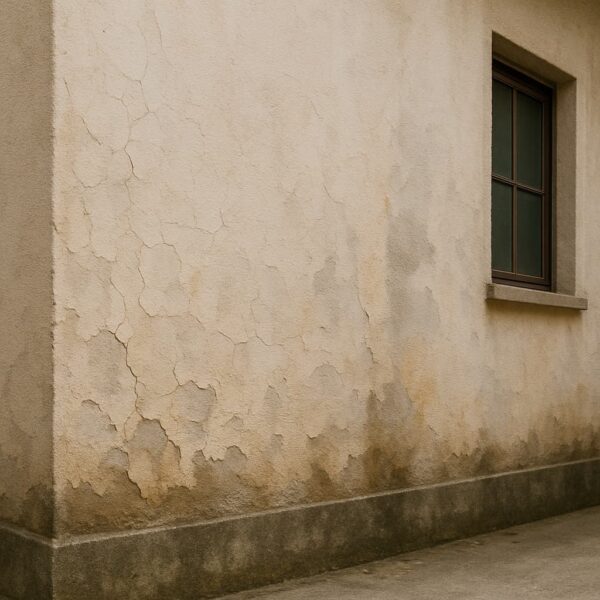 壁の経年劣化のイメージ ヒビ、割れ、変色などが起きる