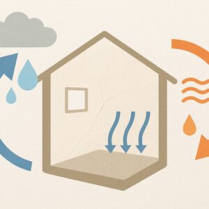 調湿性のイメージ 住宅の快適性に関与する