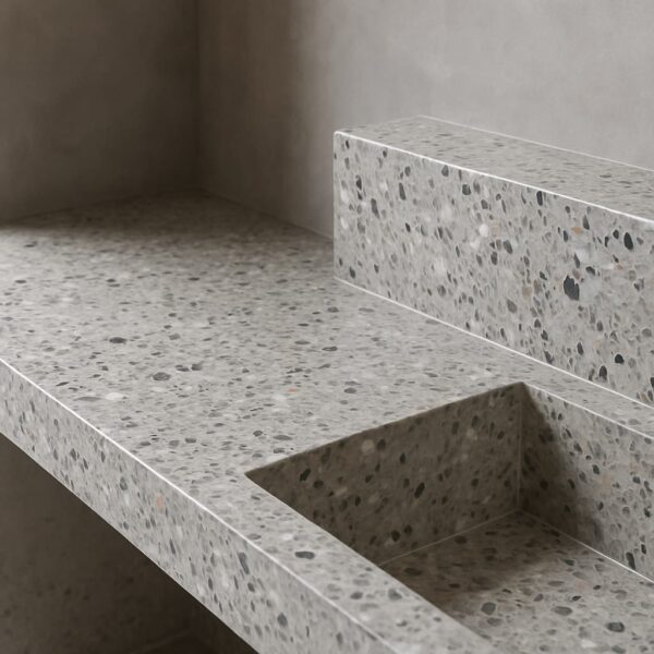 テラゾーは天板などに使用される