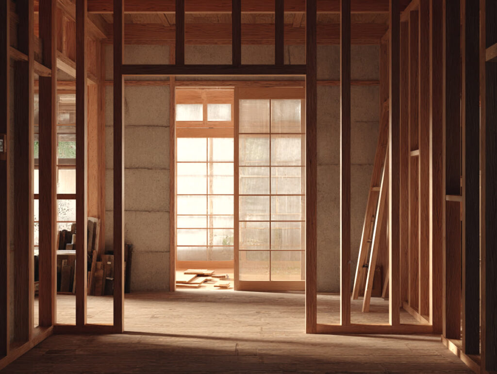 聚楽壁を剥がす